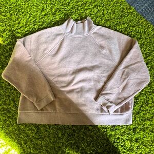 Women's Mock Neck Beige Target Crewneck